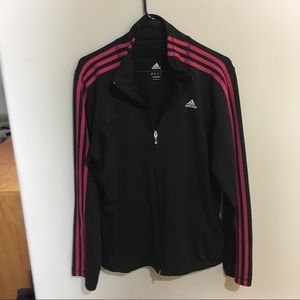 Adidas black and pink zip up jacket